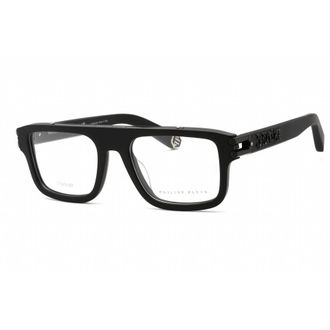 Philipp Plein Mens Black Rectangular Eyeglass Frames VPP021V