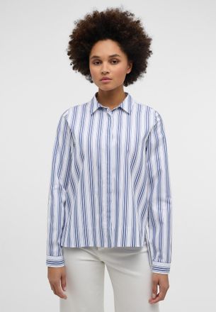 Eterna Hemdbluse ETERNA LOOSE FIT, Damen, Gr. 40, navy, 100% Baumwolle, Blusen Hemdbluse, EASY IRON (b&uuml;gelleicht)