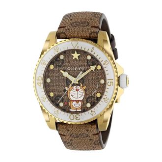 Gucci Duikhorloge - unisex - Horloges - Geel - ONE Size - Leer - Accessoires