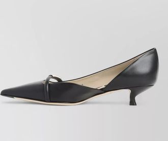 Giorgio Armani leather court pumps banded flute heels