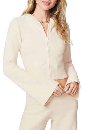 Florence By Mills Cozy Crop Zip Sweater Hoodie in Whitecap Grey at Nordstrom Rack, Size Xx-Large