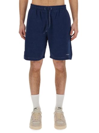 Msgm Dark Blue Solid Shorts