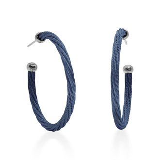 Al&oacute;r Womens Twisted 1.5 Hoop Earrings In Blueberry