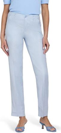 NYDJ Marilyn Linen Blend Trousers in Blue Clover at Nordstrom, Size 12