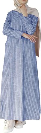 Generic Kaftan Dresses for Women Muslim One-Piece Abaya Button Down Batwing Long Sleeve Henley Shirt Prayer Dress Middle East Arabian Robe Prayer Robe Ramadan