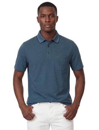 Casamoda poloshirt korte mouw Casa Moda donkerblauw wijde fit