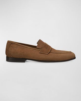 Stuart Weitzman Men & apos;s Club Suede Penny Loafers