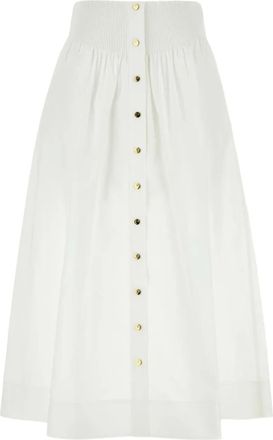 Tory Burch Gonna lunga in popeline - Bianco