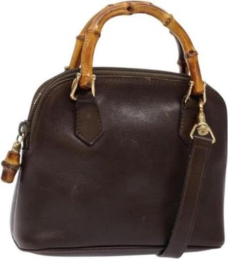 Gucci Pre-owned Leather gucci-bags - Dames - Vintage Handtas - Bruin - ONE Size - Leer - Vintage