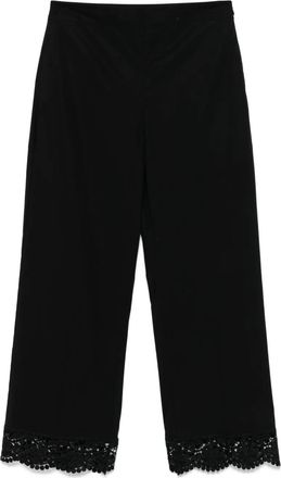 Twin-Set Pantaloni con bordo in pizzo - Nero