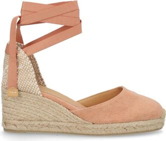 Castaner Pink Lace-up Wedges
