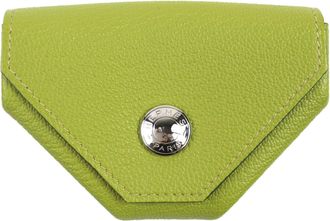 Herm&egrave;s Anis Green Chevre Leather Coin Purse/Coin Case (Pre-Owned)