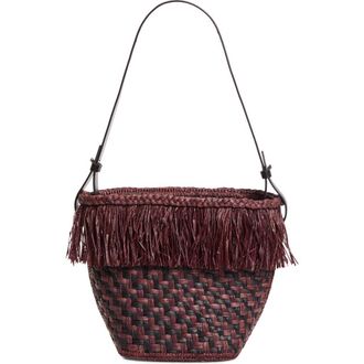 Proenza Schouler Woven Raffia Bucket Bag in Plum at Nordstrom