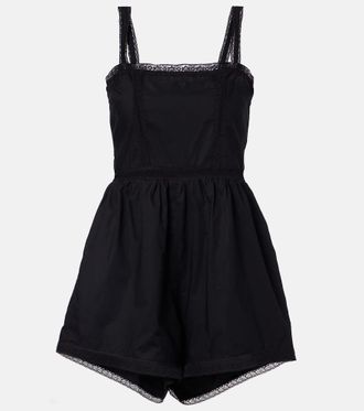 Faithfull The Brand Emilia lace-trimmed cotton romper