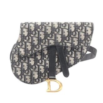 Dior Pre-owned Belt Bags, female, Beige, Size: ONE SIZE Pre-owned Saddle Oblique Jacquard Waist Bag