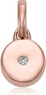 Monica Vinader Rose Gold Linear Solo Diamond Pendant Charm Diamond