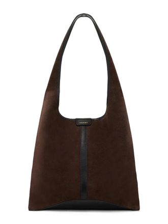 SOEUR Delice Triangular Brown Suede Handbag