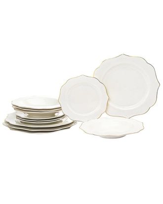 Godinger Arendale Porcelain 12Pc Dinnerware Set
