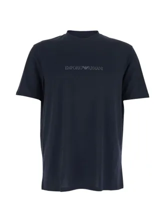 Emporio Armani Blue Crew Neck Logo T-shirt