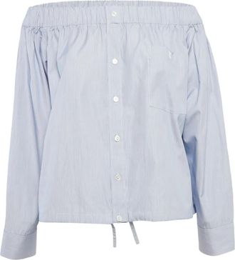 Celine Off-shoulder gestreepte blouse - Blauw