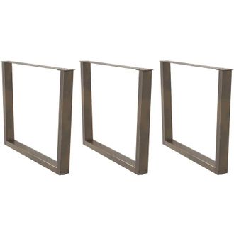 vidaXL Patas Para Mesa De Comedor En Forma De V (3 Unidades, Acero Natural, 100 X 72-73,3 Cm) Vidaxl