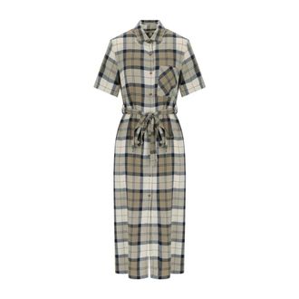 Barbour Shirt Dresses, female, Multicolor, Size: S Fern Tartan Midi Dress