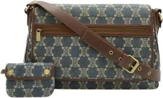 Celine Pre-owned Cross Body Bags, female, Blue, Size: ONE SIZE Pre-owned Vintage Shoulder Bag
