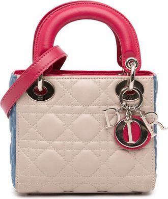 Dior Pre-owned Dior Mini Tricolor Lambskin Cannage Lady Dior Ladies 17-BO-1104