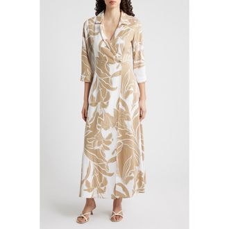CeCe by Cynthia Steffe Floral Faux Wrap Maxi Dress in Nomad at Nordstrom, Size Xx-Small