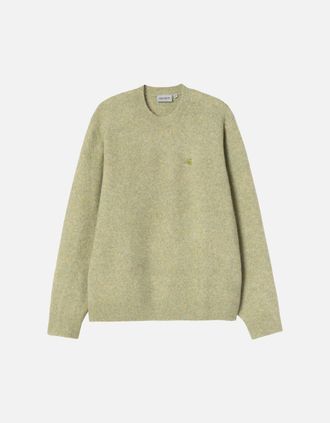 Carhartt Work in Progress Mens Carhartt WIP Knitted Curtis Sweater Jumper Tangled Brass - Size: 40