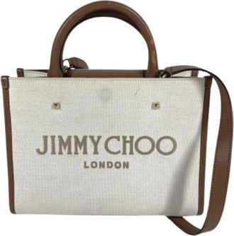 Jimmy Choo London Pre-owned Tote Bag - Dames - Vintage Shopper - Beige - ONE Size - Leer - Vintage