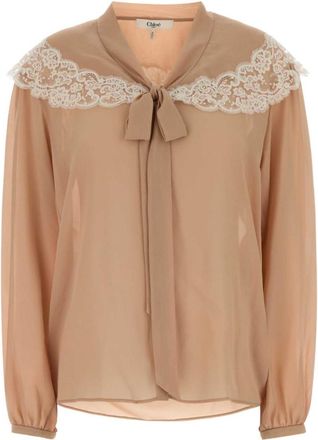Chlo&eacute; Beige Regular Lace Shirt