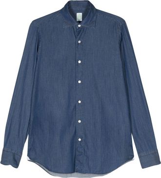 Finamore denim shirt - men - Cotton - S - Blue