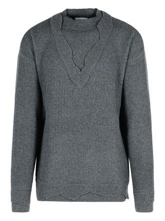 Laneus ribbed-knit sweater - men - Nylon/Wool - 46 - Grey