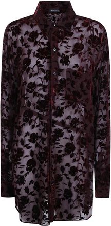 Ann Demeulemeester Elisabeth Lange Comfortabele Shirt - Dames - Overhemden - Rood - S - Katoen - Overhemden