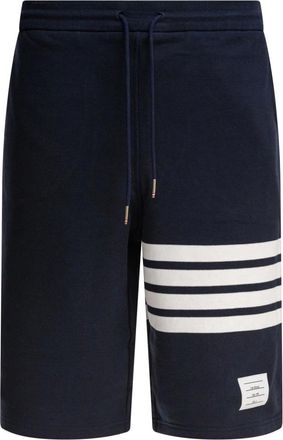 Thom Browne Korte Broeken, Heren, Blauw, XL, Katoen, Blauwe Bermuda Shorts met 4-Bar Design