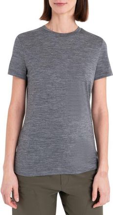 Icebreaker Tech Lite III Merino Wool Crewneck Shirt in Gritstone Heather at Nordstrom, Size Medium