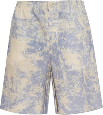Off-white Printed Shorts - Heren - Korte Broeken - Beige - S - Linnen - Korte Broeken