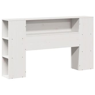 vidaXL Cabecero De Cama Almacenaje Madera Maciza Pino Blanco 150 Cm Vidaxl