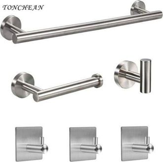 OEM Toallero De Ba&ntilde;o, Toallero De Pared De Acero Inoxidable, Juego De 6 Toalleros De Pared Para Ba&ntilde;o, Color Dorado, Accesorios Para Ba&ntilde;o Y Cocina