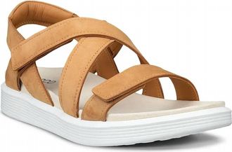 Ecco Womens Soft Cross Strap Sandal In Lion