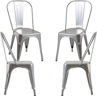 Regalos Miguel Packs Sillas Comedor - Pack 4 Sillas Torix - Gris Metalizado