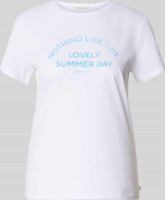 Tom Tailor Denim Regular Fit T-Shirt aus reiner Baumwolle in Weiss, Größe XS