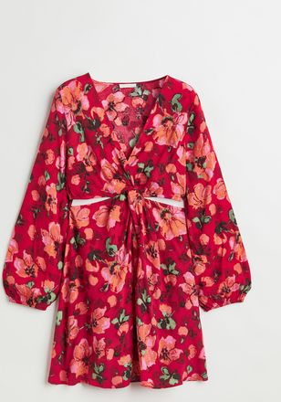 H&M Cut-out-Kleid mit Knotendetail - Red