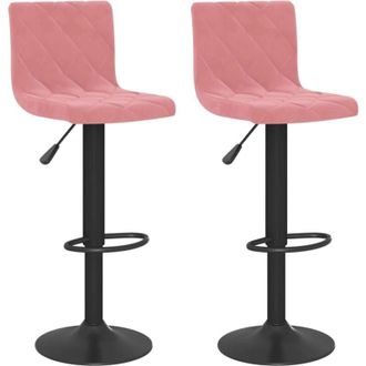 vidaXL Taburetes De Cocina 2 Unidades Terciopelo Rosa Vidaxl