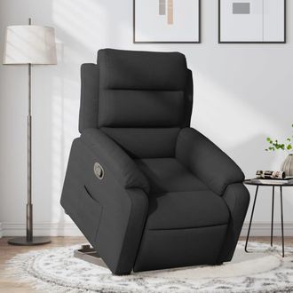 vidaXL Sill&oacute;n Reclinable Elevable Tela Negro Vidaxl