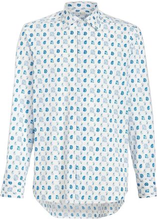 Etro patterned button-up shirt - men - Viscose/Cotton - 40 - White