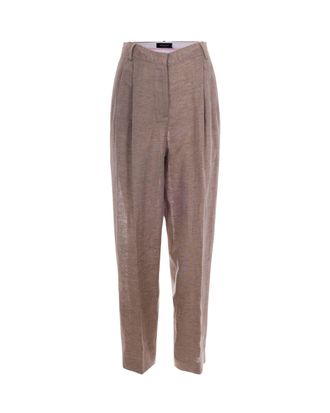Fabiana Filippi Linen Carrot Fit Pants With Pleated Detailing