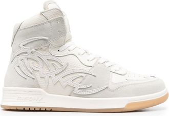 Misbhv appliqué-logo high-top sneakers - women - Calf Leather/Fabric/Rubber/Calf Suede - 37 - White