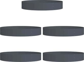 vidaXL Jardineras 5 Pcs Antracita 120 X 120 X 20 Cm Acero Vidaxl